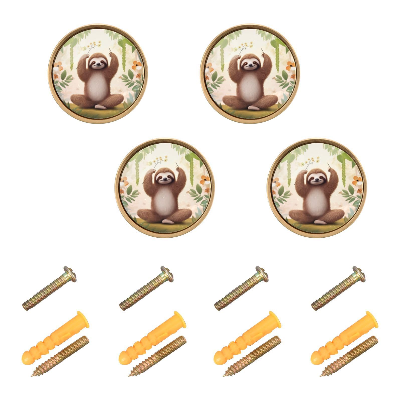 Boutons de placard Cute Sloth en zinc pour moderniser un meuble ancien