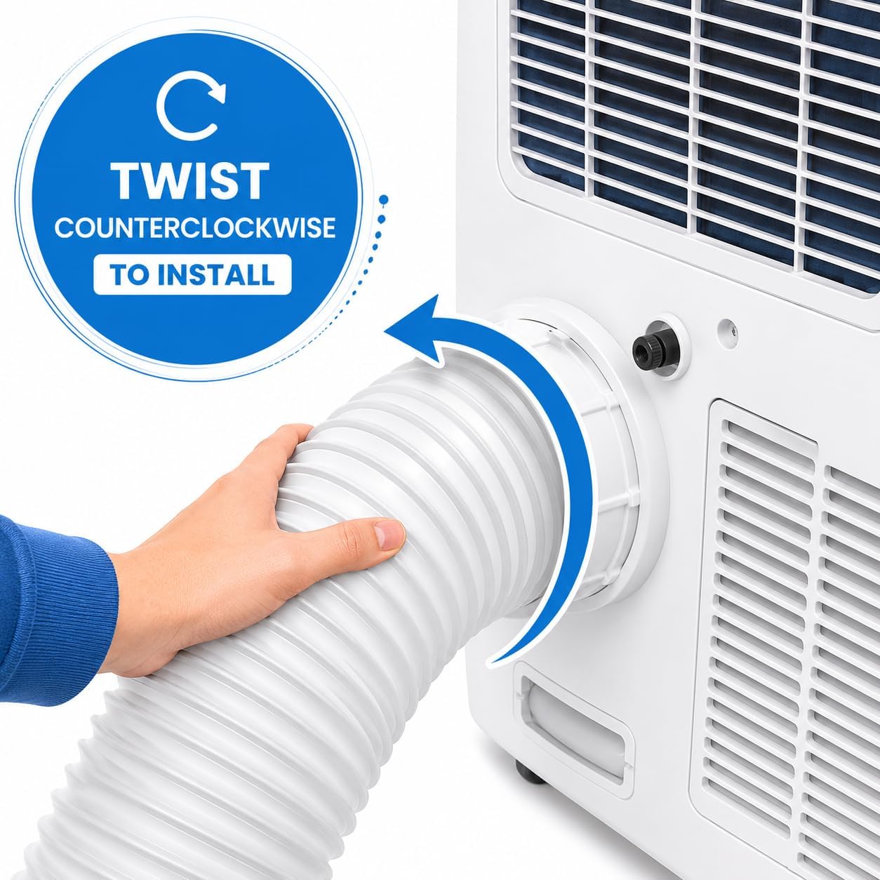 Portable AC Exhaust Hose 5.9 Inch Diameter, 80 Inch Length Anti-Clockwise Thread Air Conditioner Hose Compatible With Haier, Delonghi and More (Anti-Clockwise 5.9 inch)