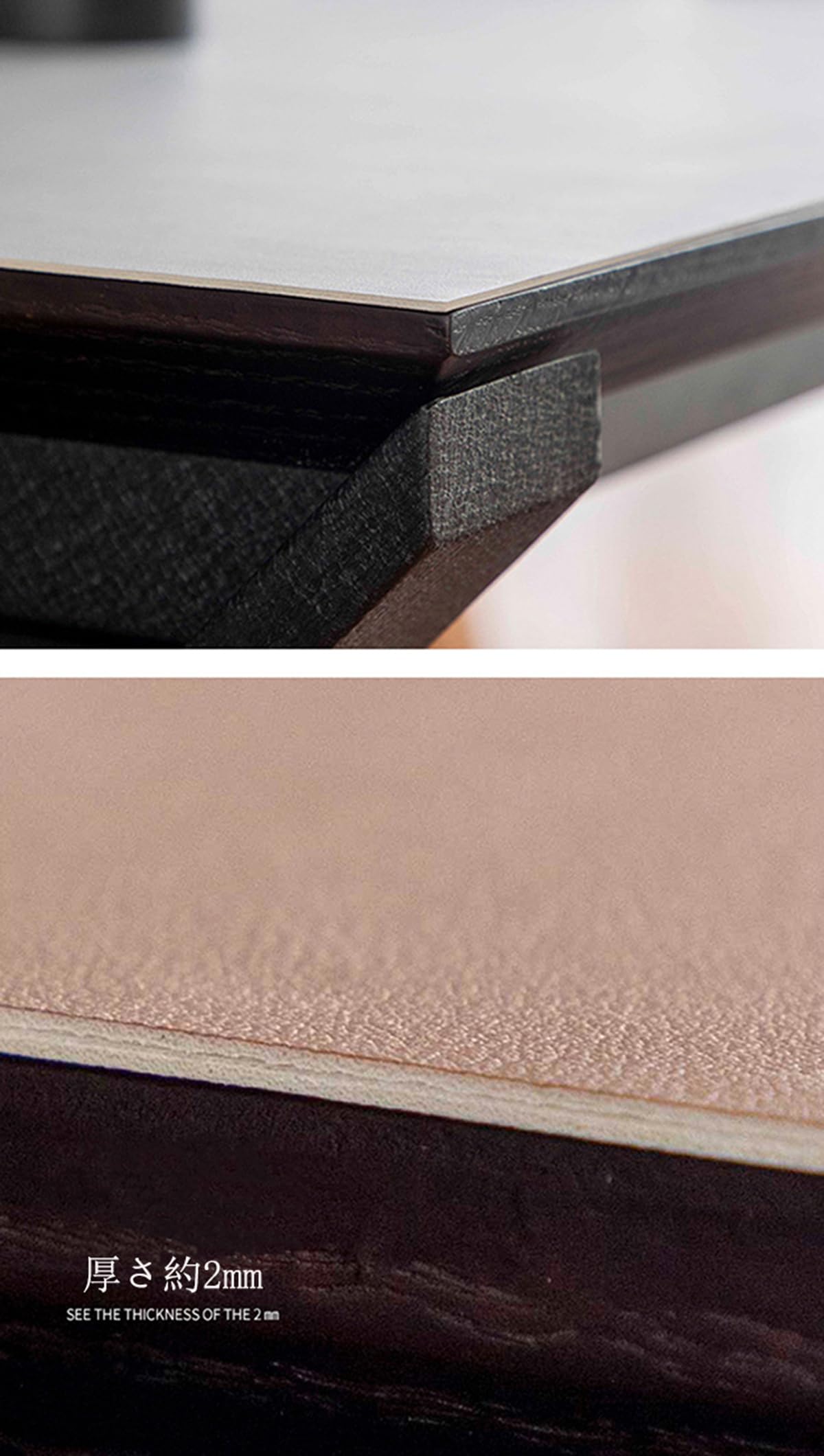 PU Tischdecke Tischmatte Schreibtisch Tischfolie Rund Schutzfolie Tischfoli Tischschutz Matte Beideseiten Wasserdicht Schwarz+Grau Rund 90cm