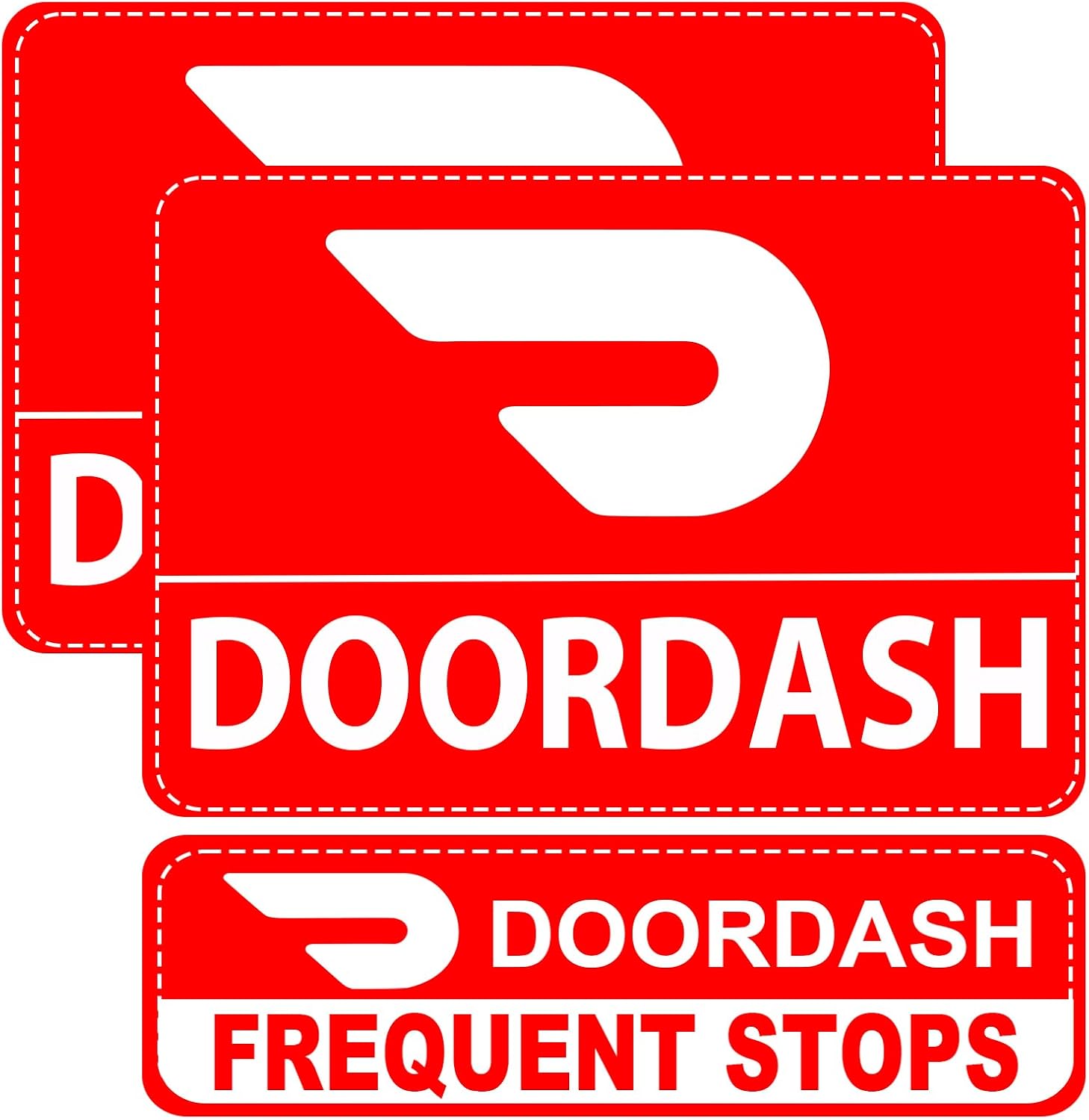 Delivery Driver Vehicle Magnet for Car, Truck & SUV - Reflective Safety Design, High Visibility, Easy to Install, Weatherproof - Ideal for Food Delivery Couriers, Day & Night Use (2L/S1-RED)