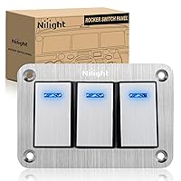 Vista 16 de Nilight Panel de Interruptores Basculantes de 5 Posiciones 5 Pines On Off Toggle Soporte de Aluminio 12V 24V Tablero Pre-Cableado Interruptores