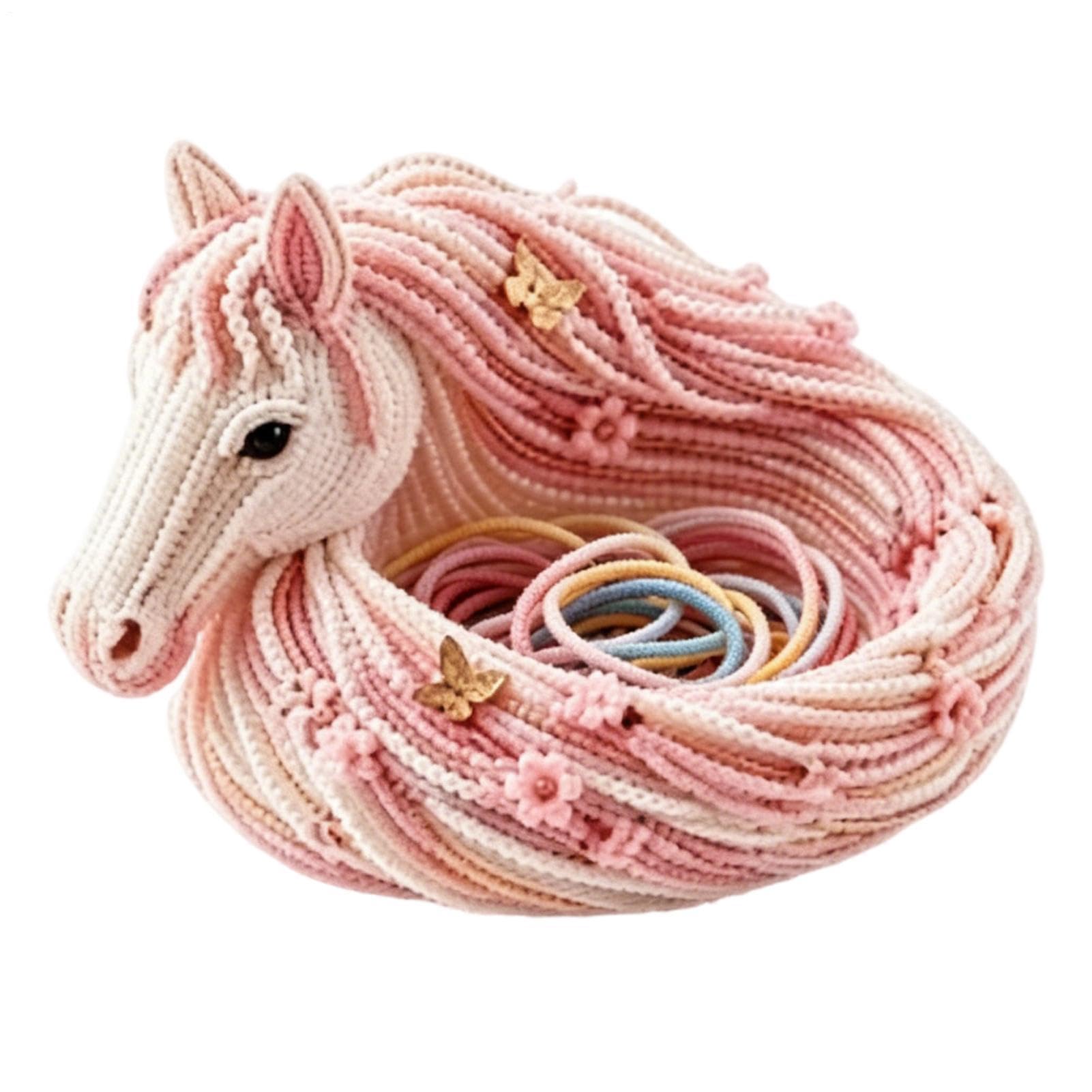 Porte-clés décoratif cheval à perles et son bol pour clés, le cadeau de maison idéal