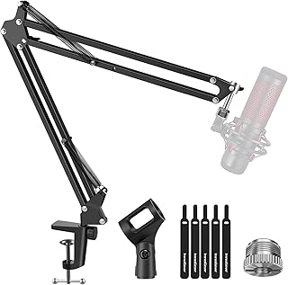 InnoGear Microphone Arm, Upgraded Mic Arm Microphone Stand Boom Suspension Stand with 3/8" to 5/8" Screw Adapter Clip for Blue Yeti Snowball, HyperX QuadCast SoloCast, Yeti x and other Mic, Large