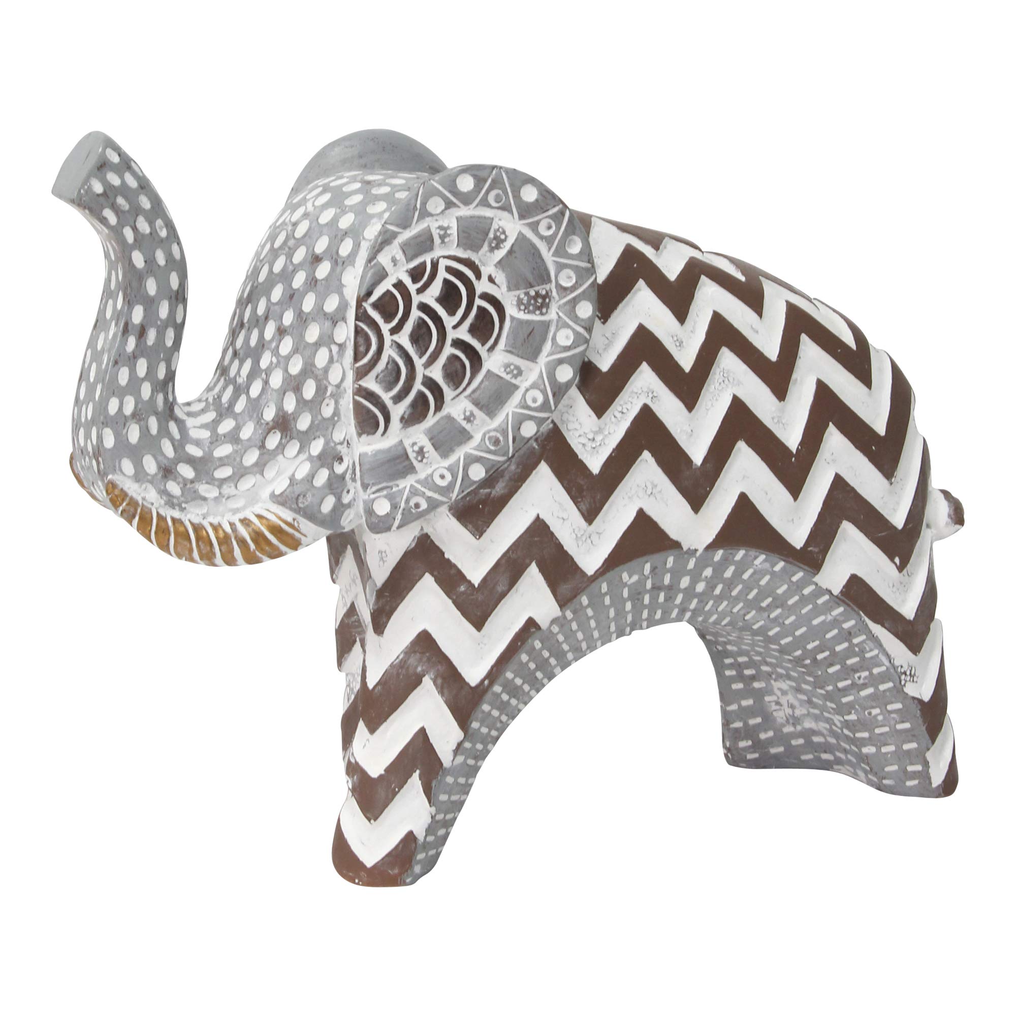 Stratton Home Décor Stratton Home Decor Tribal Tabletop Statue Elephant Décor, 9.45 X 3.46 X 7.64, Multi Color