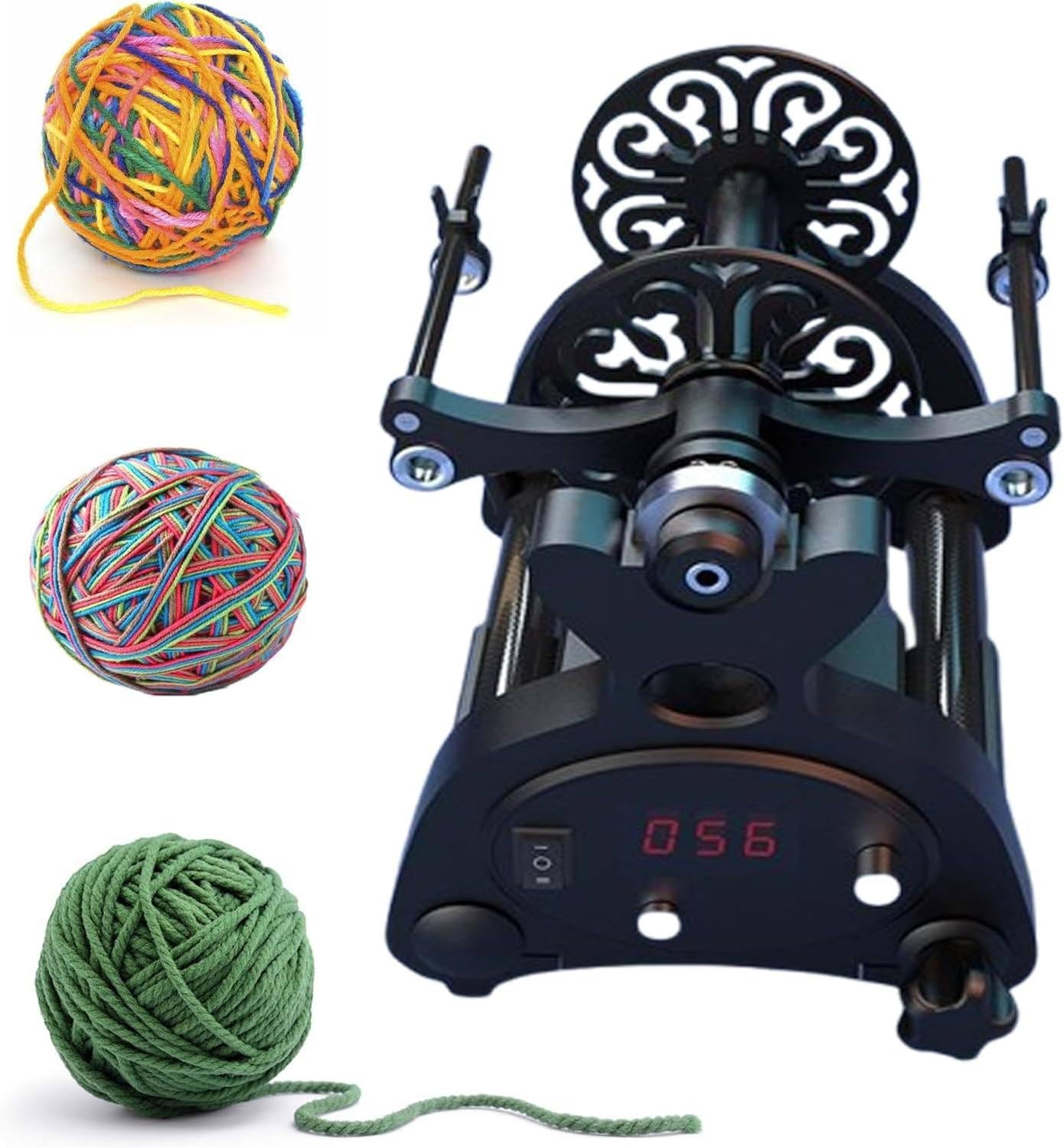 Mini Electric Spinning Wheel Double Spool, Forward and Reverse Switching, Capacity 4oz / 8oz, Max Speed 800rpm, for Yarn Weaving Blending Roving,E