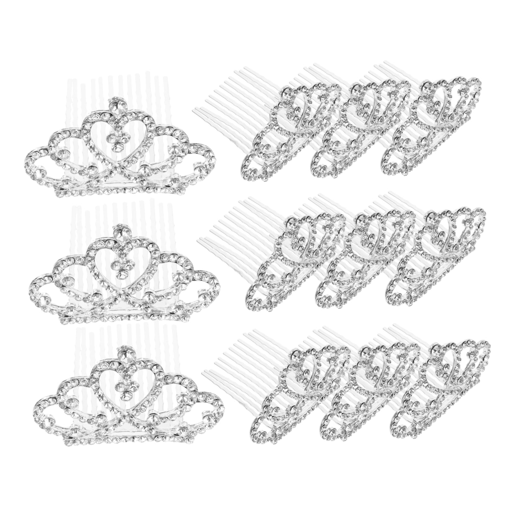 Healeved 12Pcs Rhinestone Crown Hair Accessories Headbands and Combs for Parties Carnivals and Festivals Comfortable and Durable Headdress
