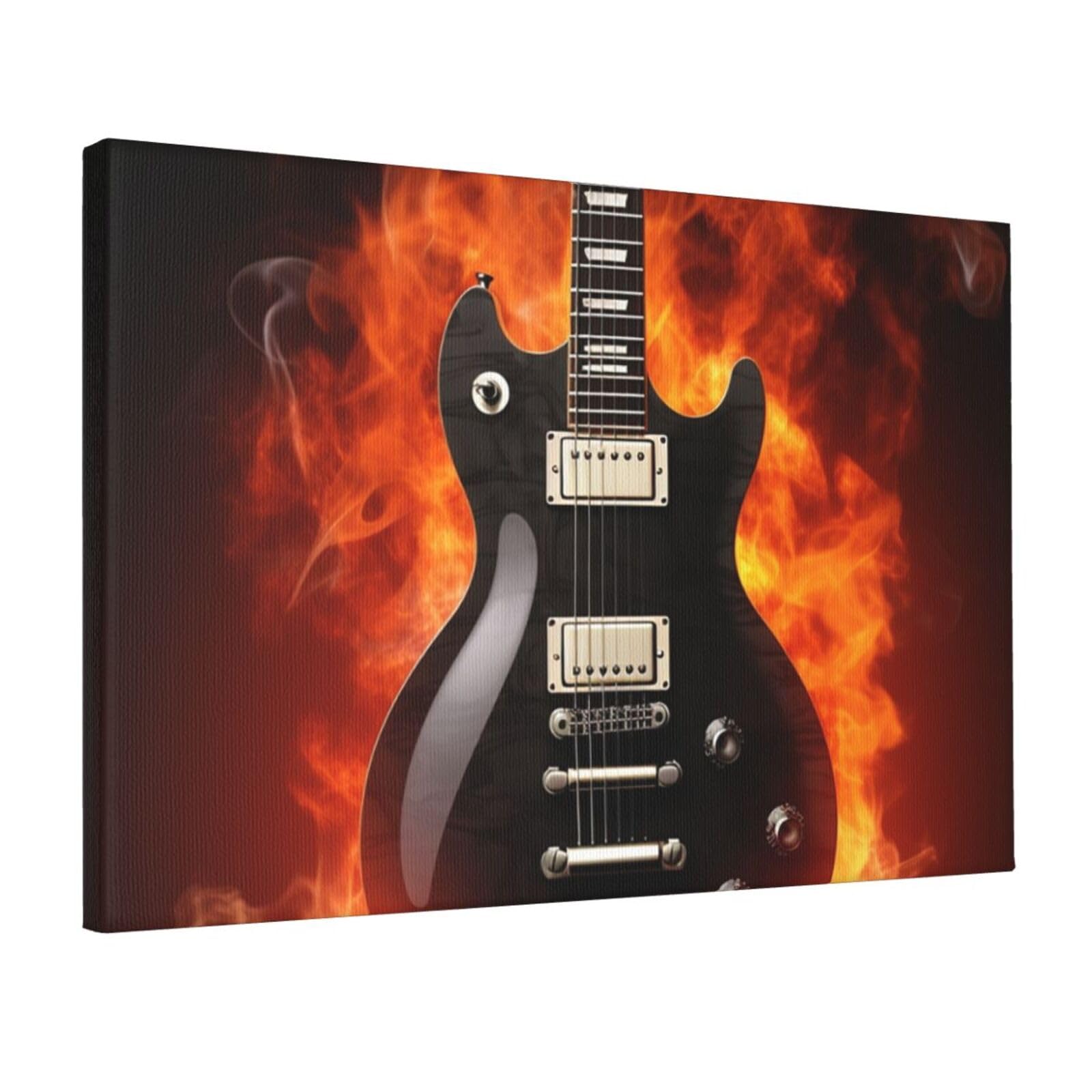 Canvas Wall Art for Living Room Wall Decor 12"x18" Modern Artwork Painting Pictures Hanging Canvas Prints Rock Guitar Aesthetic Wall Art for Bedroom Bathroom Office Wallart Decor