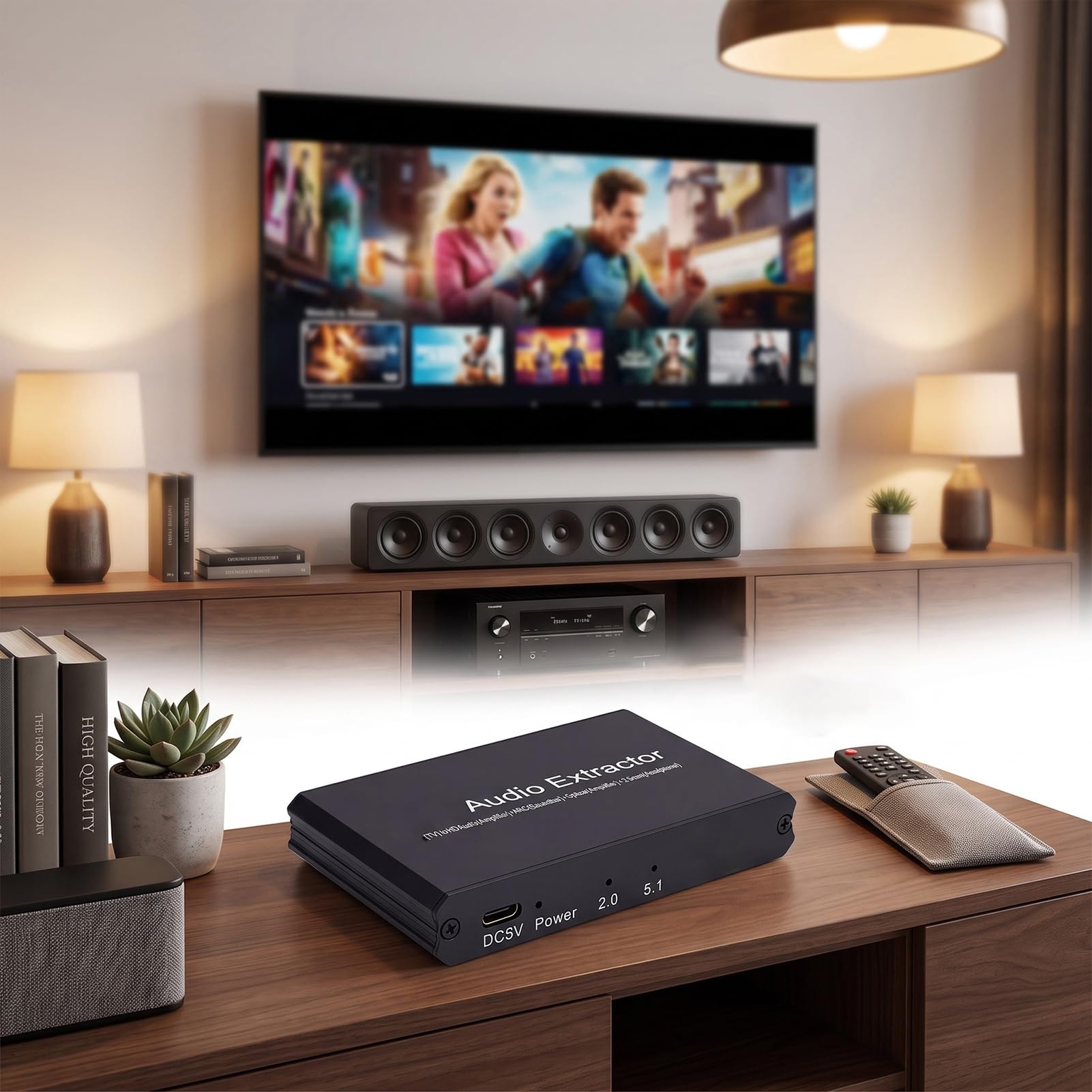 Extractor de Audio ARC a ARC/óptico/3,5 Mm/HDMI de 192 KHz