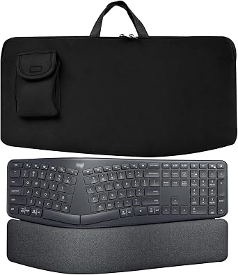 Keyboard Travel Bag Portable Keyboards Sleeve Shockproof Waterproof Keyboard Neoprene Case for Logitech Ergo K860 /Arteck Split Ergonomic Performance Wireless Mouse Combo