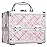 FRENESSA Makeup Train Case Portable Makeup Case Organizer Cosmetic Box Make Up Box Makeup Organizer Cases with Mirror Locking Nail Kit Organizer Travel Case Pink Plaid