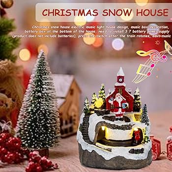 Amazon | スノードーム クリスマスオルゴール 回転 音楽 LED