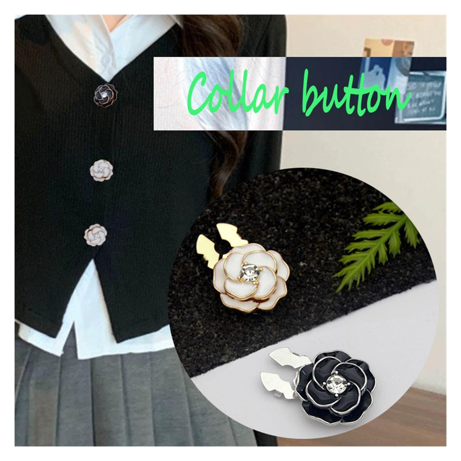 Gemelos de Camelia para Hombre, Elegantes Accesorios Informales de Negocios para Hacer tú Mismo (Blancos)