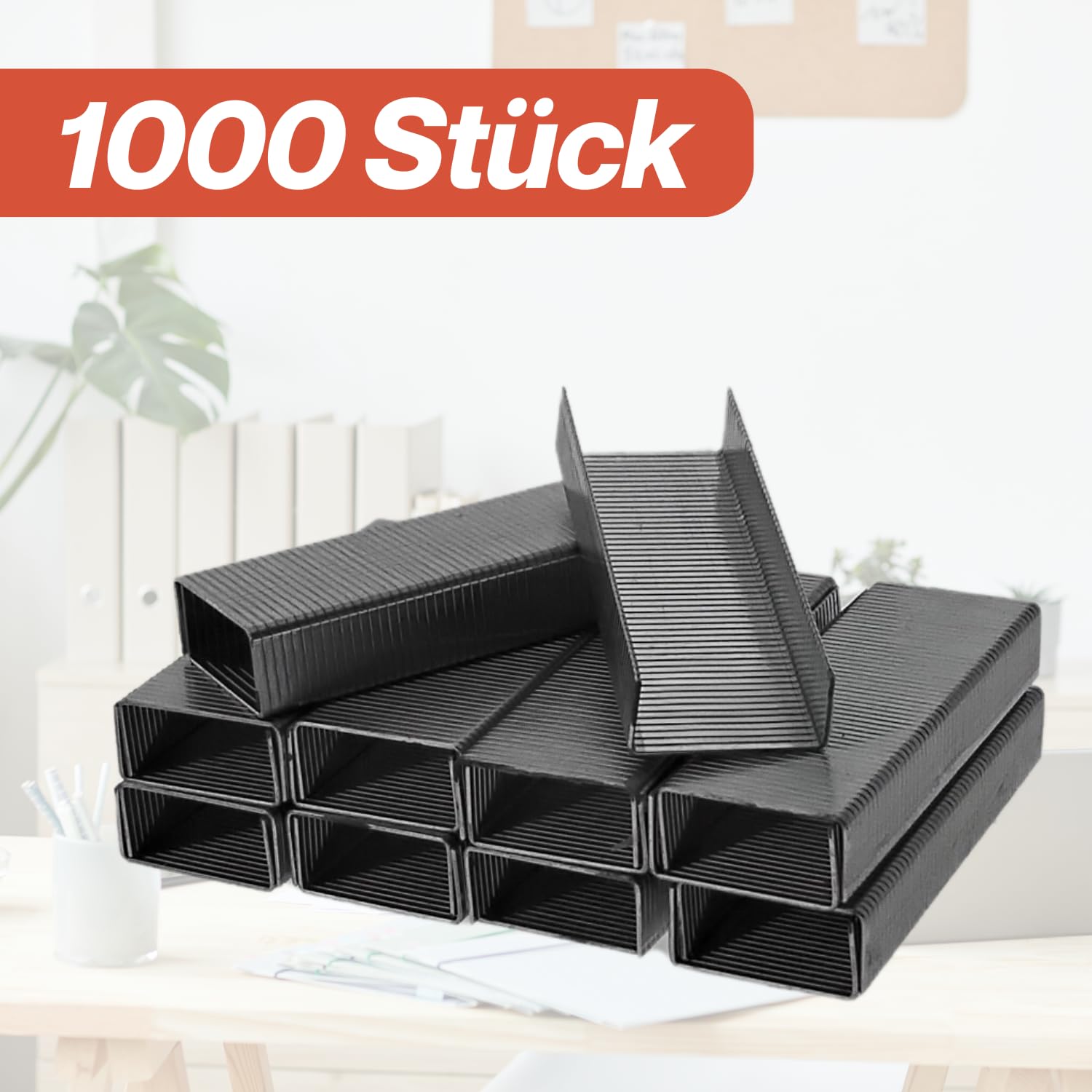 Image secondaire de S&S-Shop Lot de 1000 Agrafes 24/6 Extra Résistantes pour Agrafeuse de Bureau, Agrafes Standard, Aiguilles Galvanisées, Fournitur