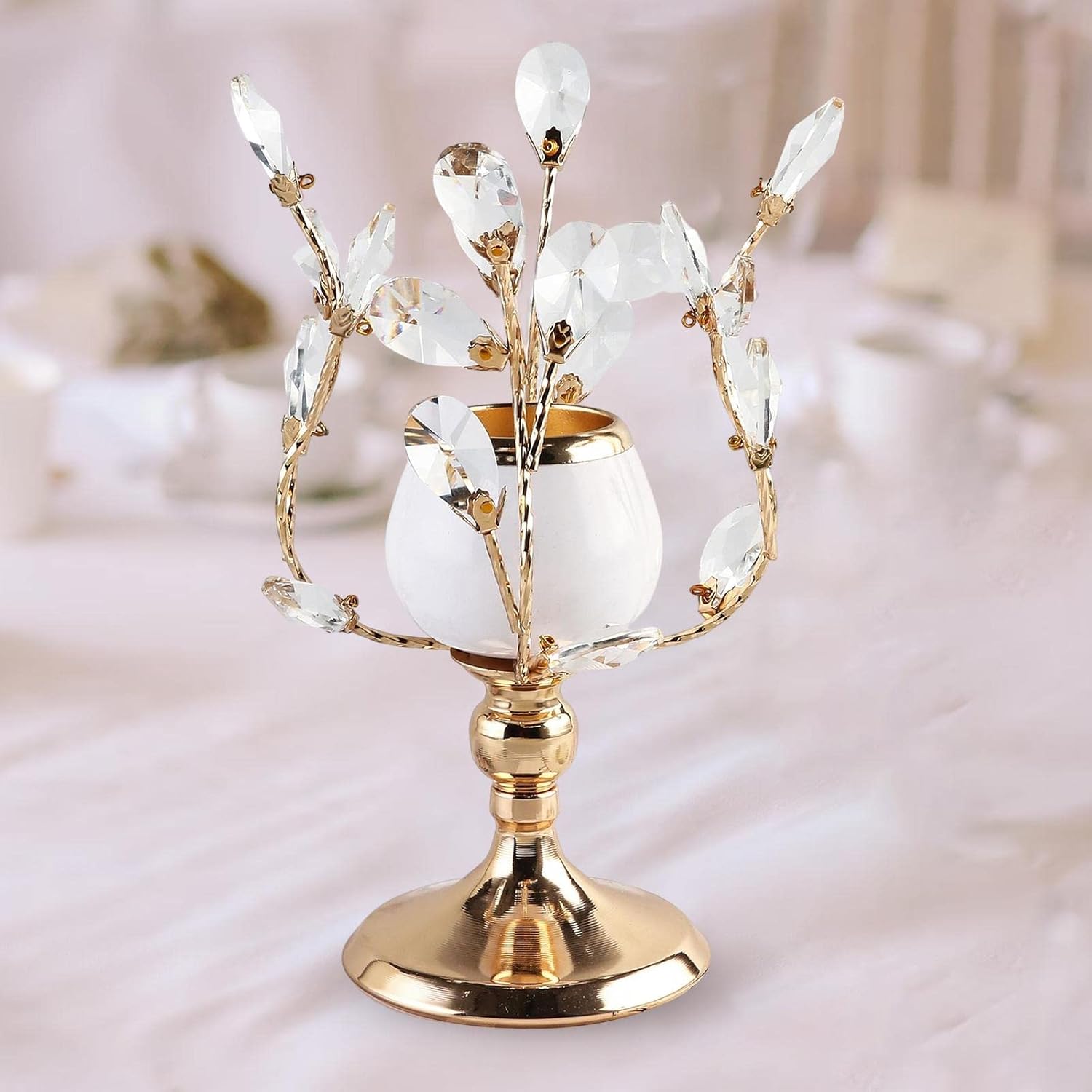 European Style En Luxury Crystal Chandelier Holders Metal Crystal Branches Leaves Beautiful Romantic Home Decor (Medium)