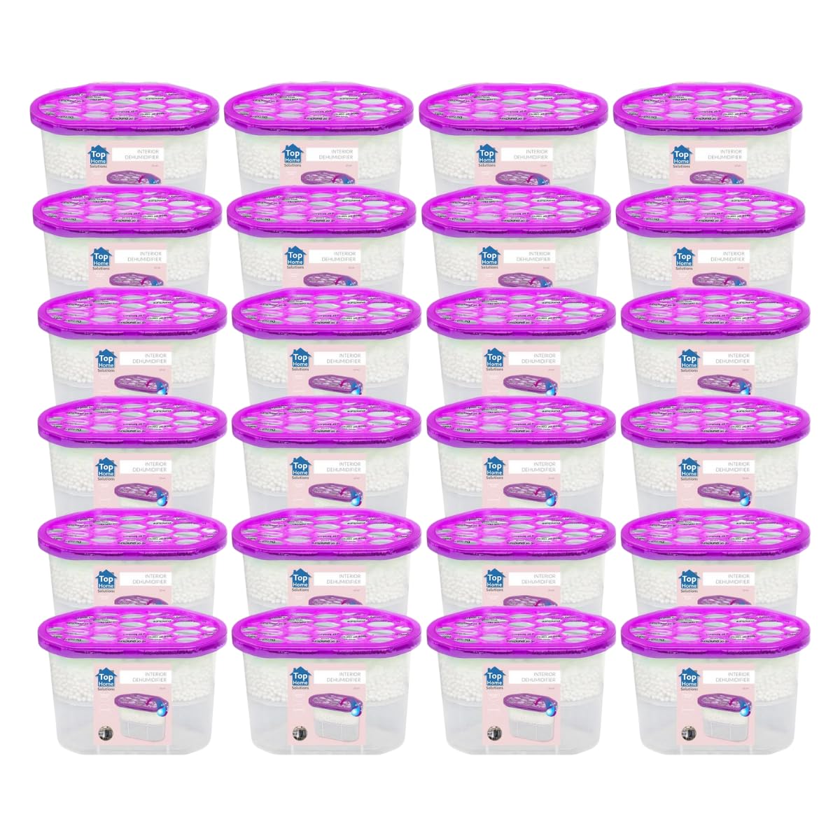 Top Home Solutions® Scented Interior Dehumidifiers Disposable Pack of 24 – Moisture Absorber 500 ml for Bedroom, Bathroom, Wardrobe, Kitchen, Caravan, Office — image 1
