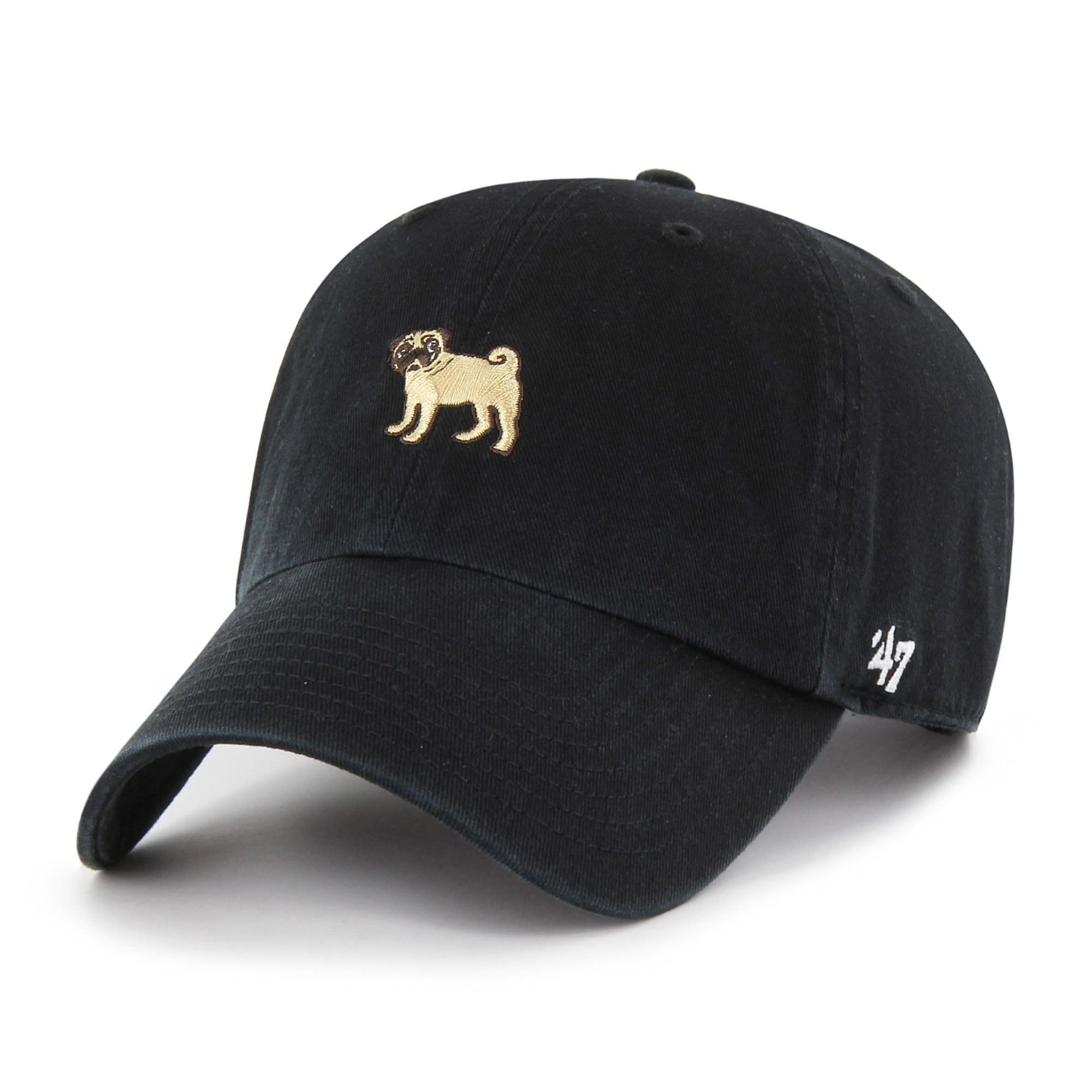 47 Brand Adjustable Clean UP Cap - Dog ICON Pug Black