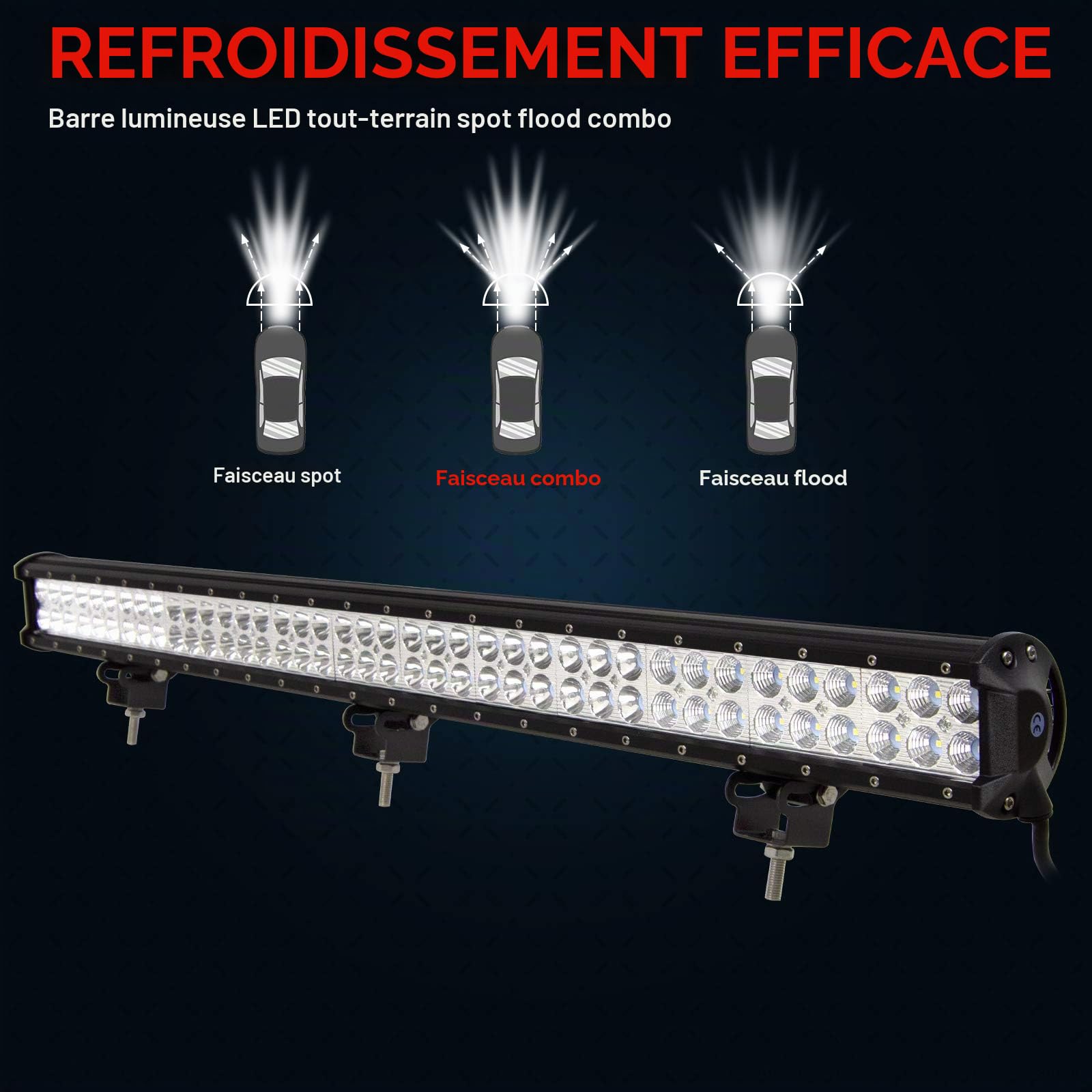 RIGIDON 36 pouces 90cm 234W led light barre 4x4 avec 12V faisceau kit 6000K | étanche, blanc, barre lumineuse led, pour offroad Véhicules Voiture camions ATV tracteur bateau, feux antibrouillard, phare