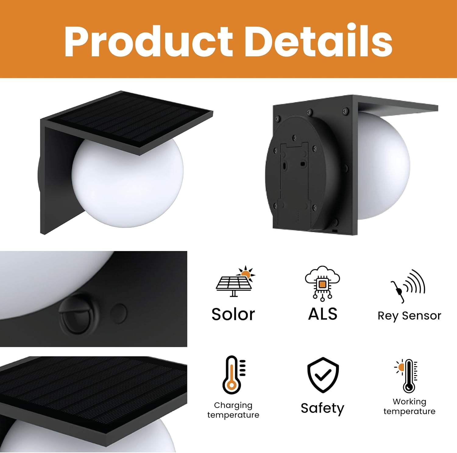 Nothing BUT LEDs Solar Lights Outdoor, 4000K Dusk to Dawn Motion Sensor Solar Lantern Light with 4 Modes, IP54 Waterproof, Wall Mount Outdoor Lamp for Yard (4)
