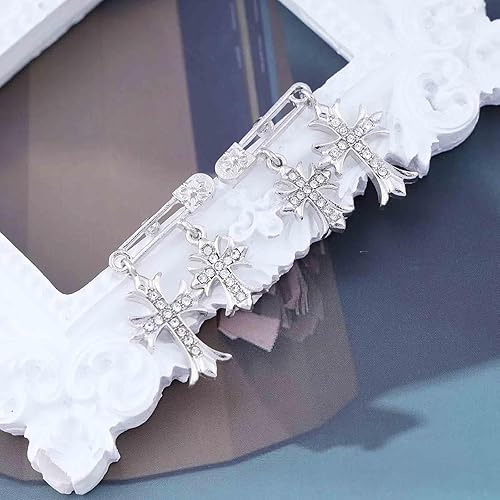 Vintage Crystal Cross Drop Earrings Rhinestone Cross Stud Earrings Silver Paperclip Earrings Sparkly Cz Crucifix Earrings Jewelry for Women