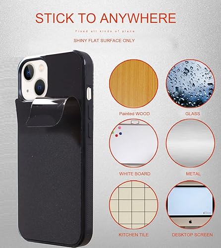 Miniatura 5 de MONCABILE Funda que se adhiere a cualquier cosa gravedad cero caja del teléfono para iPhone 13 Pro Sticky Pluto Nano Succión Adhesivo Negro