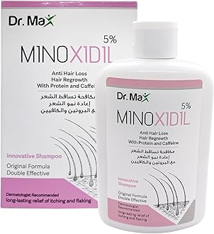 Dr Max Minoxidil 5% Anti Hair Loss Shampoo, Hair Regrowth With Protein Caffeine Long Lasting Relife of Itching And Flaking