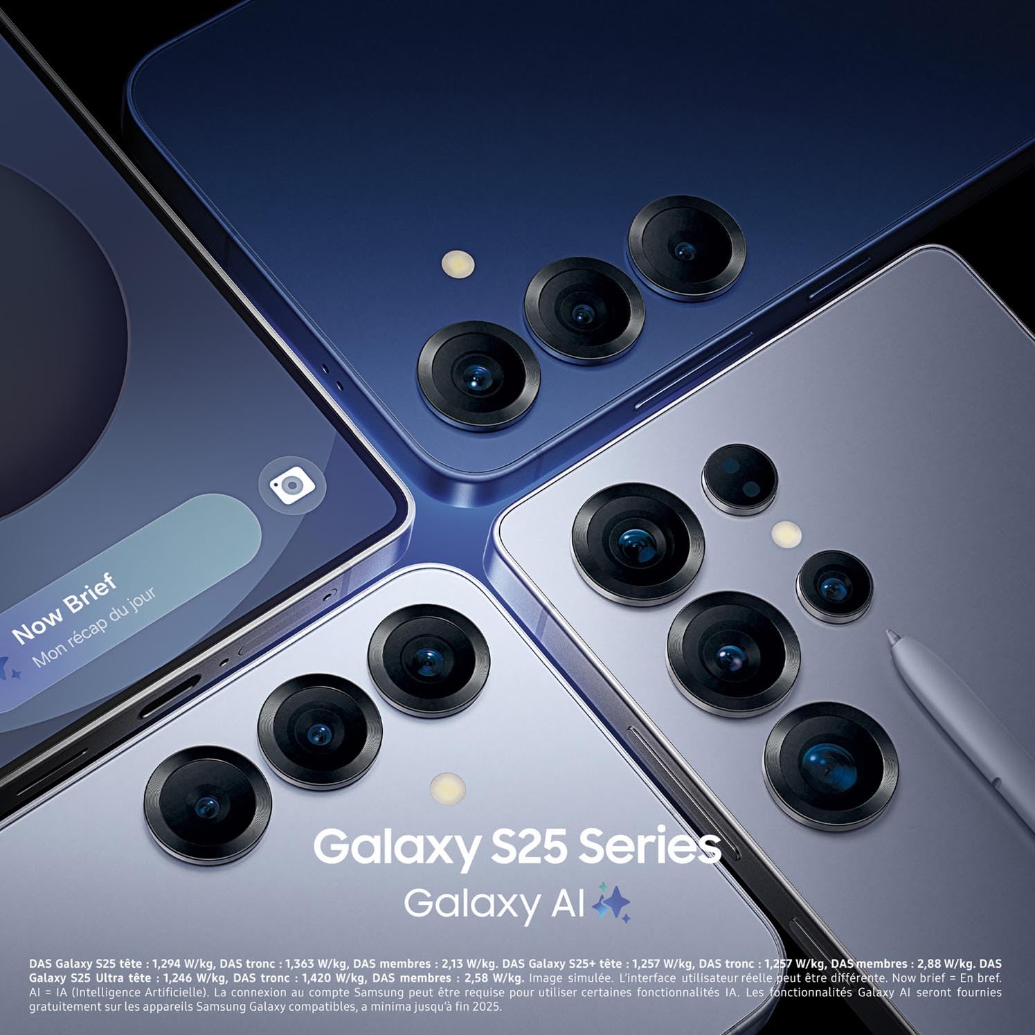 Samsung Galaxy S25, Smartphone Android 5G avec Galaxy AI, 512 Go, Chargeur secteur rapide 25W inclus, Smartphone déverrouillé, Bleu Nuit, Version FR