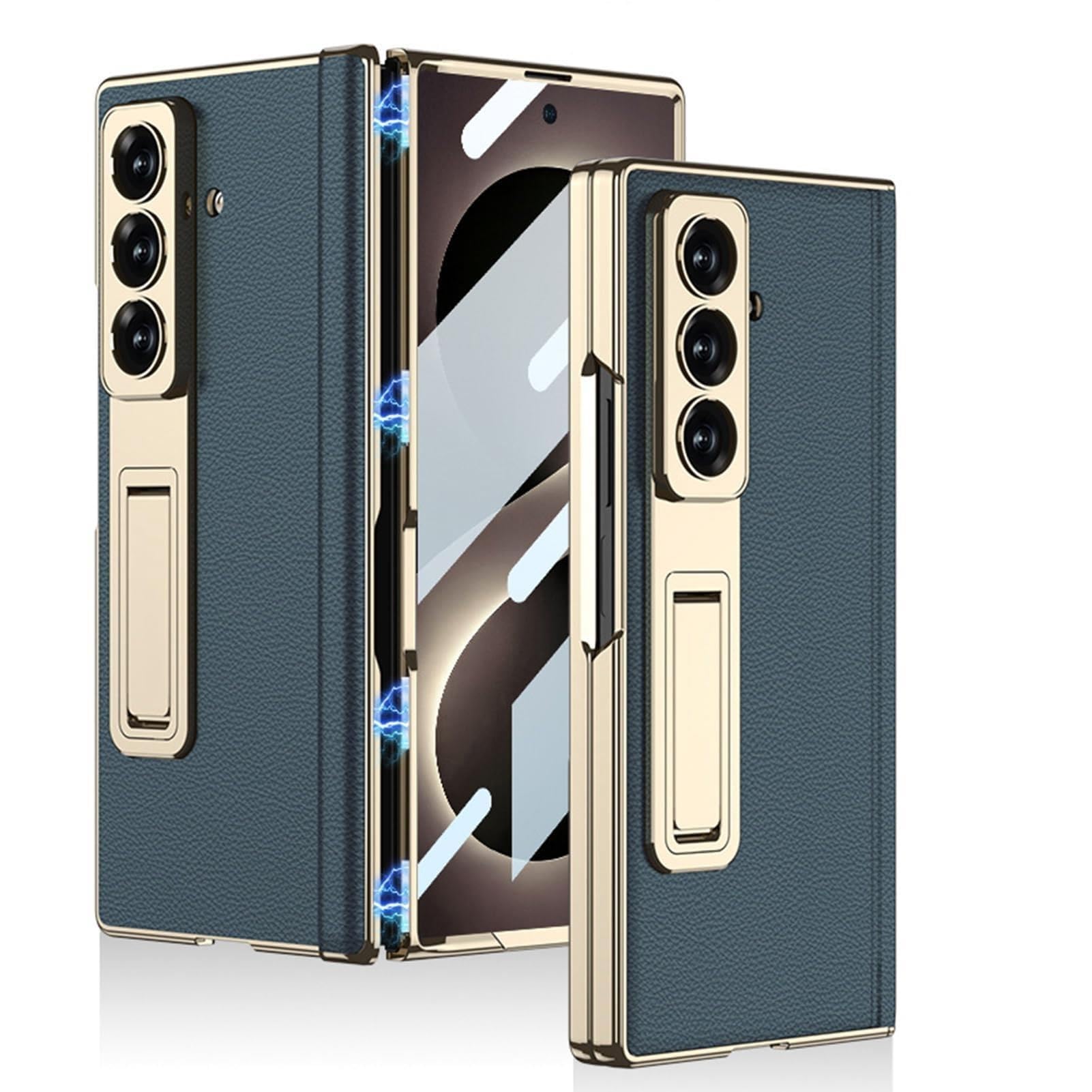 Custodia Per Samsung Galaxy Z Fold 8 Ultra, Placcatura Case Graffi Staffa | With Proteggi Schermo Resistente Custodia(Blu)