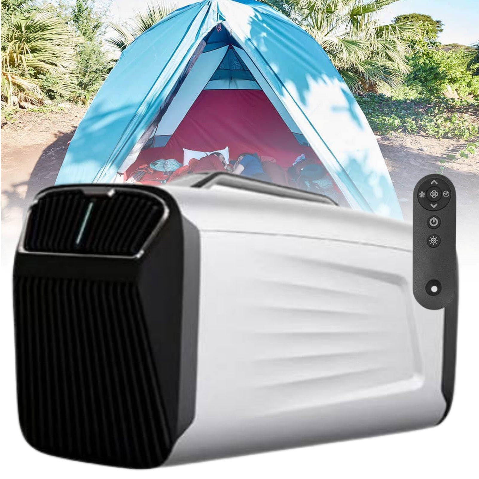 MhWrughts 5200BTU Portable Air Conditioner for Camping, Energy Saving 400W Tent AC with 4-in-1 Cooling Modes for RV, Truck, Van, Pet House, Workshop and Apartment 12V-Silver