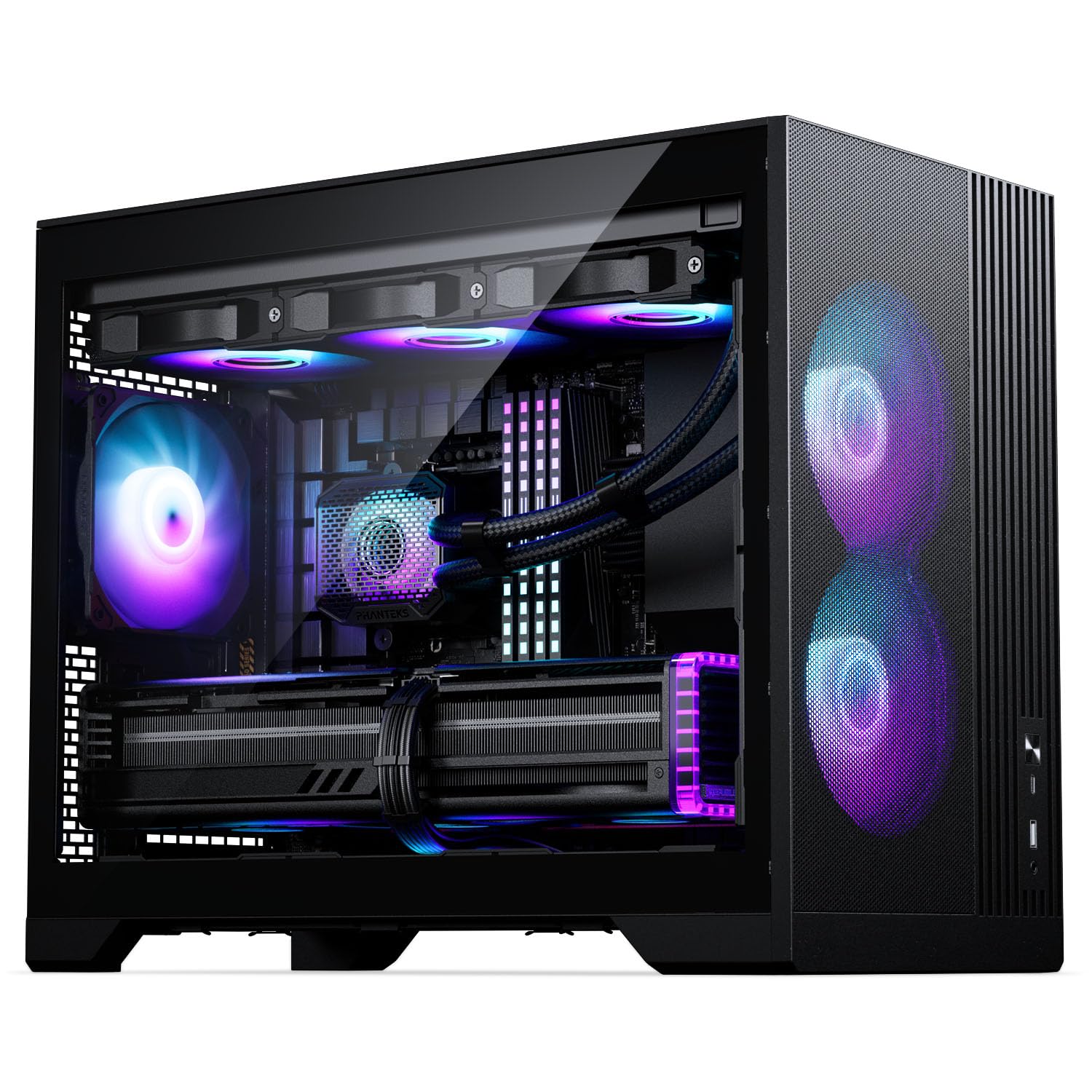 Phanteks XT M3, Case Gaming Compatto Micro-ATX, Filtro Mesh ad Elevate Prestazioni, Finestra in Vetro Temprato, 3 Ventole D-RGB da 120mm incluse, Nero