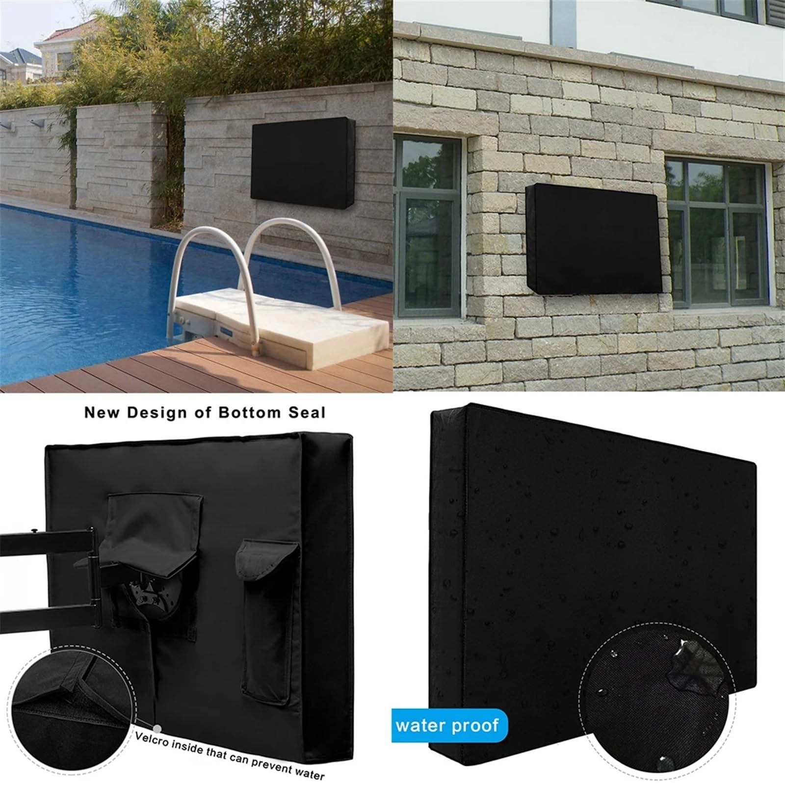 Funda para TV Cubierta de TV for exteriores con parte inferior, tela microfibra resistente a la intemperie y al polvo, protectores for Patio, 42 ", 46", 48, 50" 52"(29x46.5x5in(73x118cm)
