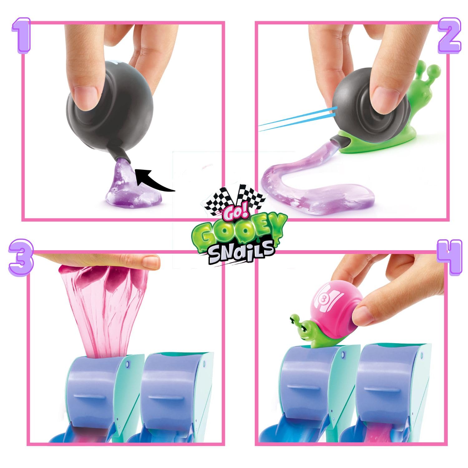 Canal Toys Slime Race Set for Kids - Go Gooey Snails Racing Track Toy with Snails, Slides & Slime, Colorful/Multi-colored - Image 4