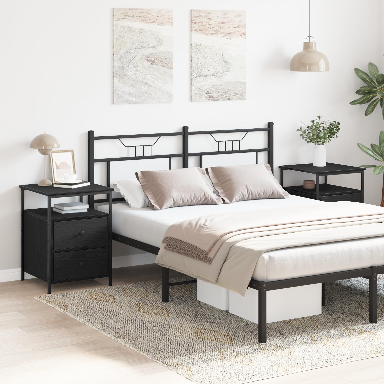 Commode moderne pour chambre à coucher robuste en bois noir
