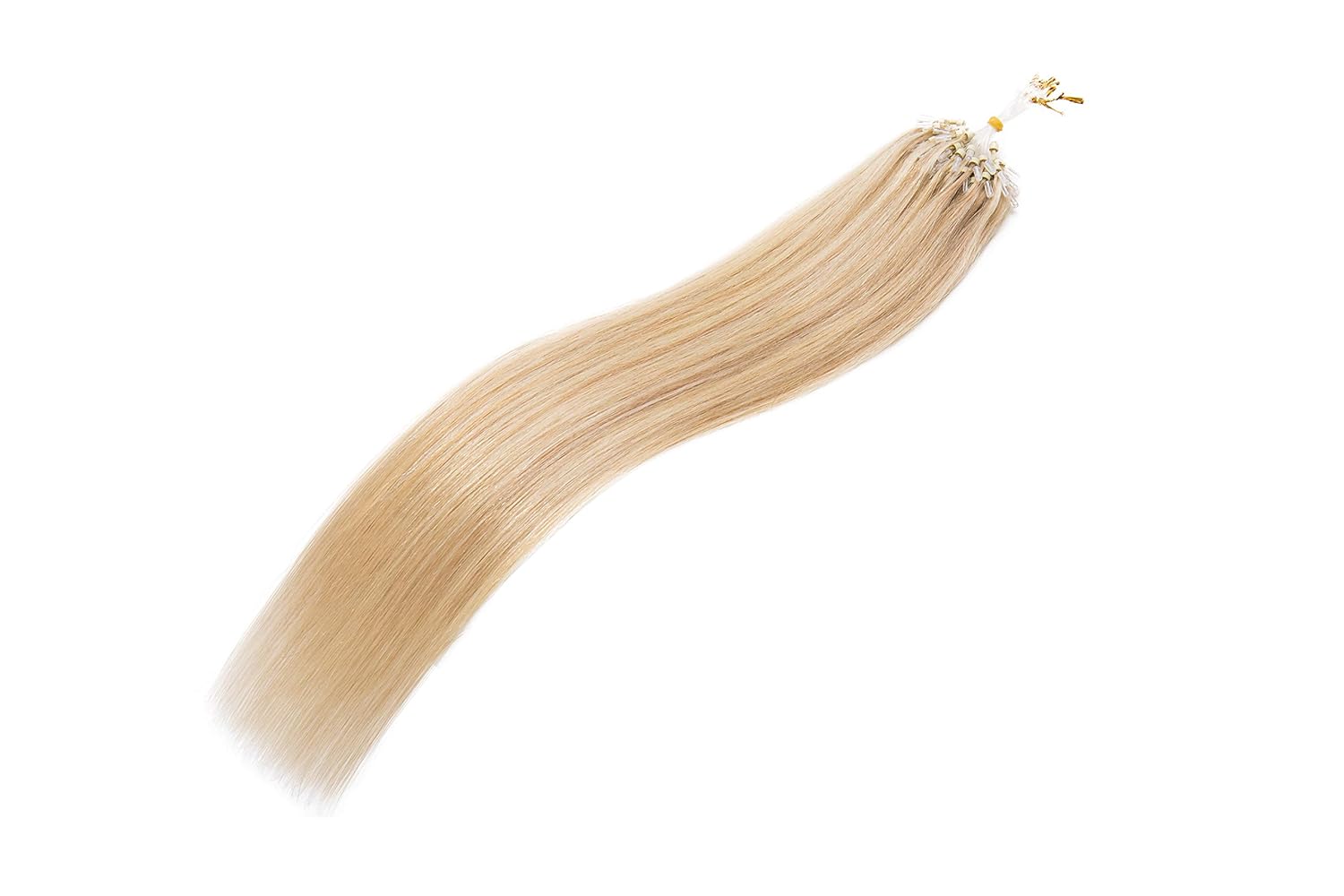 Hairro Microlink Human Hair Extensions Micro Ring Beaded Hair Piece Cold Fusion Tipped Hair Fish Line Real Hair Extension For Women 20 inch 50g 100 Strands #18P613