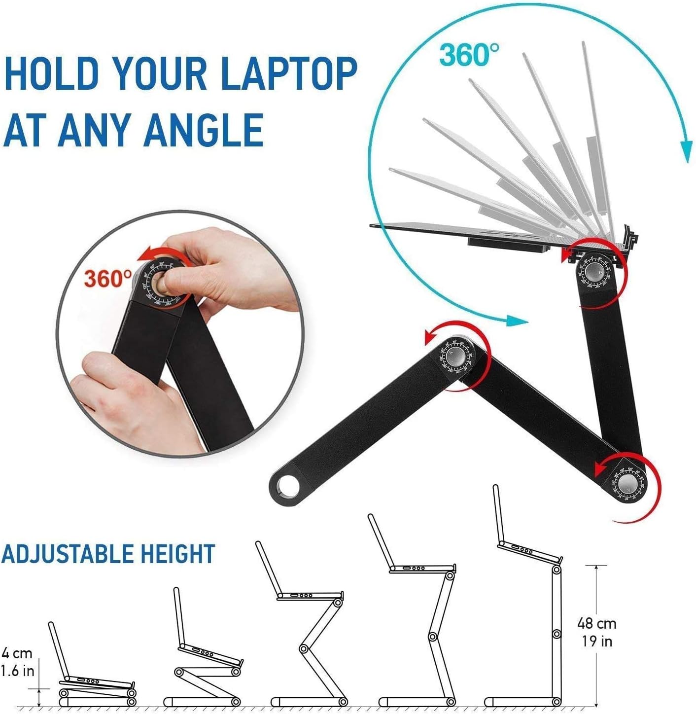 LXU Table,Computer Workstations Standing Desk Cooling Laptop Desk/Bed Computer Desk/Ipad Desk/Lazy Aluminum Folding Table