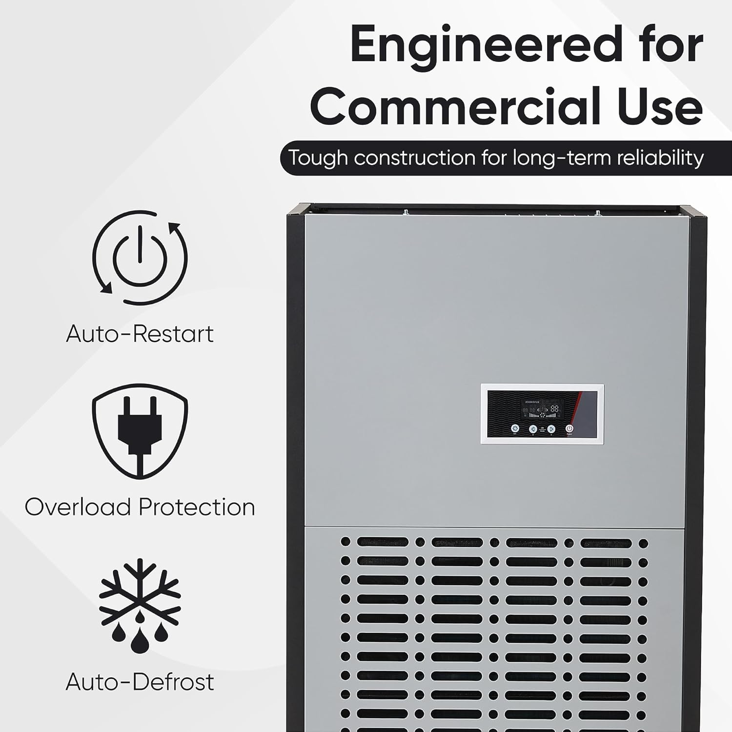 350 Pints Commercial Dehumidifier for Basements & Industrial Spaces – Built-In Pump, Drain Hose, Continuous Operation, 2-Speed Fan, 30000 Sq Ft Coverage
