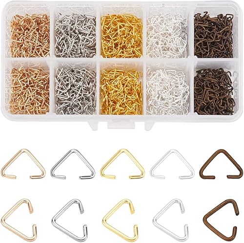 Miniatura 8 de PH PandaHall 400 anillos de salto abiertos triangulares de hierro, clip de pinza de fianza, gotas para colgar, calibre 18 para hallazgos de joyería,