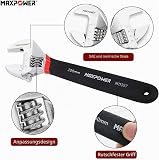 MAXPOWER Adjustable Spanner Set, 3PCs Adjustable Wrench Set Shifter Spanners with Soft Grip (6"/150mm, 8"/200mm and 10"/250mm) - 3