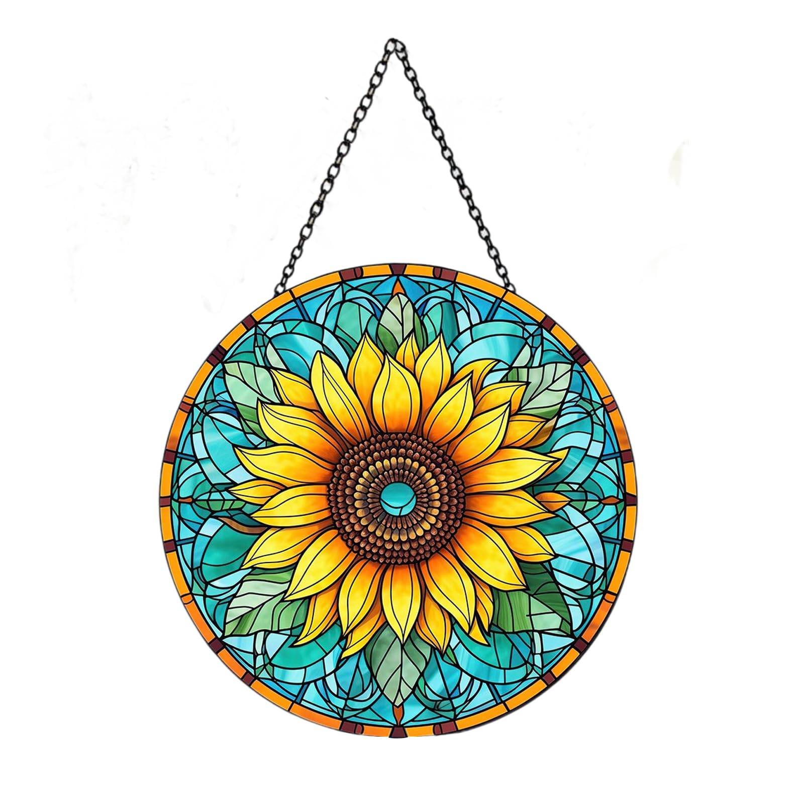 Sunflower Hanging Stained,Vibrant Sunflower Stained Suncatcher