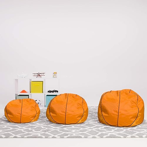 Miniatura 9 de Posh Beanbags - Sillón puff mediano de 27 pulgadas, balón de fútbol deportivo, color azul y negro