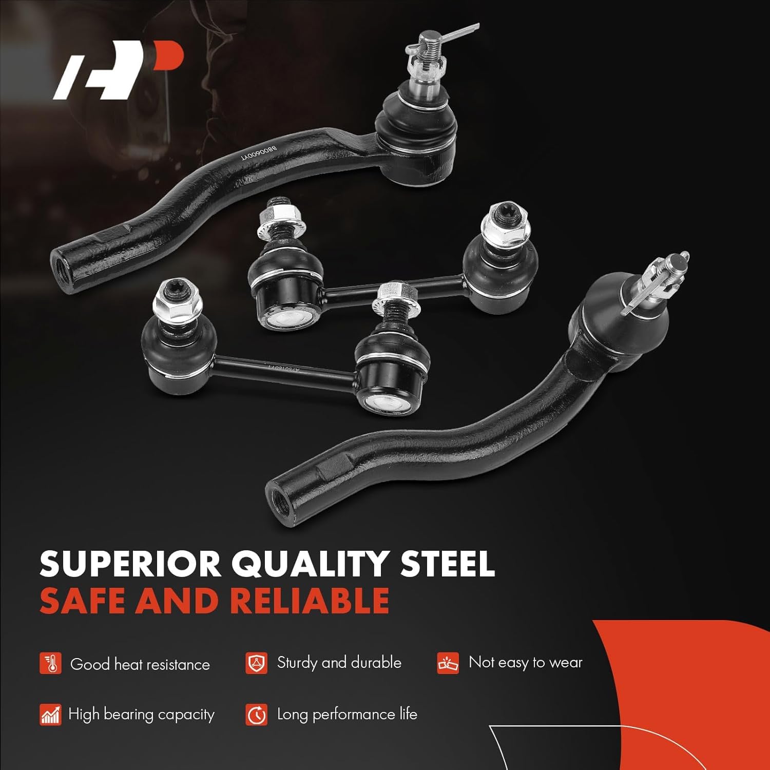 A-Premium Set of 8, Front & Rear Sway Bar Link, Front Inner Outer Tie Rod End, Compatible with Mazda CX-9 2007 2008 2009 2010 2011 2012 2013