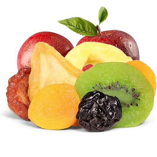 Dried Mixed Fruit with Prunes by It's Delish, 12 Oz Bag | Snack Mix of Prunes, Apricots, Plums, Apple Rings, Nectarines, Peaches, Pears, Kiwi Slices | Dry Fruits - Vegan Kosher Healthy Snacks