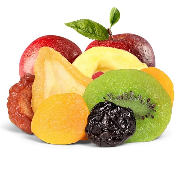 Dried Mixed Fruit with Prunes by It's Delish, 2 lbs (32 Oz) Bulk | Snack Mix of Prunes, Apricots, Plums, Apple Rings, Nectarines, Peaches, Pears, Kiwi Slices | Dry Fruits - Vegan Kosher Healthy Snacks