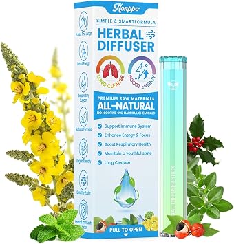 Honppo Herbal Aromatherapy Stick with Mullein, Thyme & Mint, All Natural for Better Breathing, 1 Pack