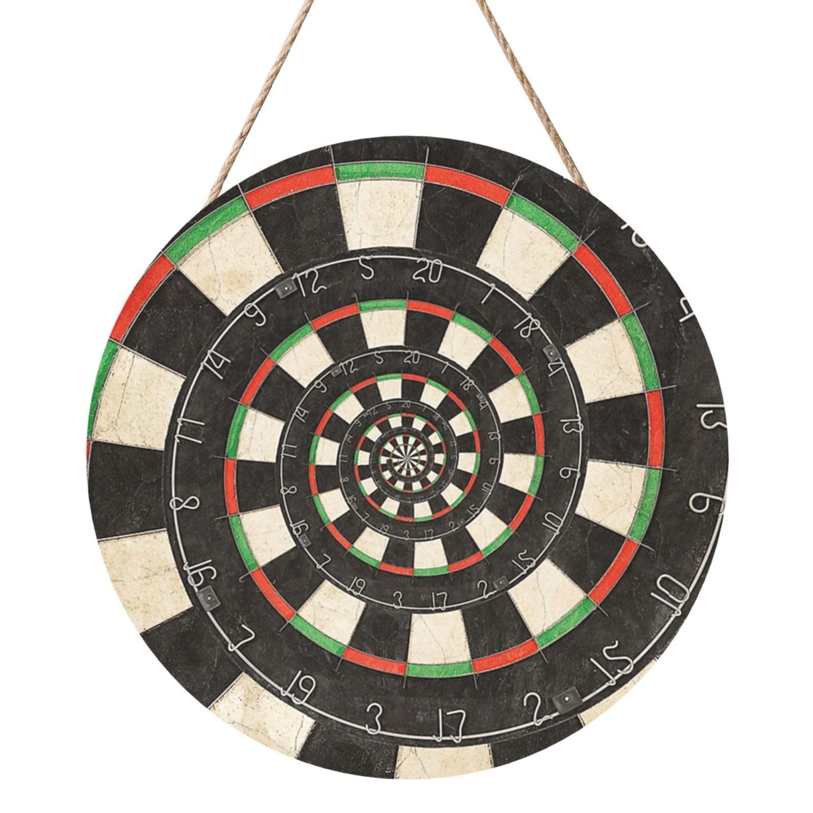 InOmak Spiral Dart Board Droste, Round Wood Panel Painting 12 in, Wall Hanging Painting For Home