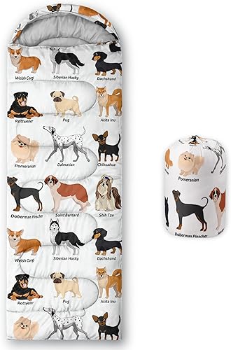 BSNTHO Sacos de dormir para campamento, 3 estaciones, clima cálido y fresco, ligero, impermeable, para adultos y niños, viajes y exteriores, equipo