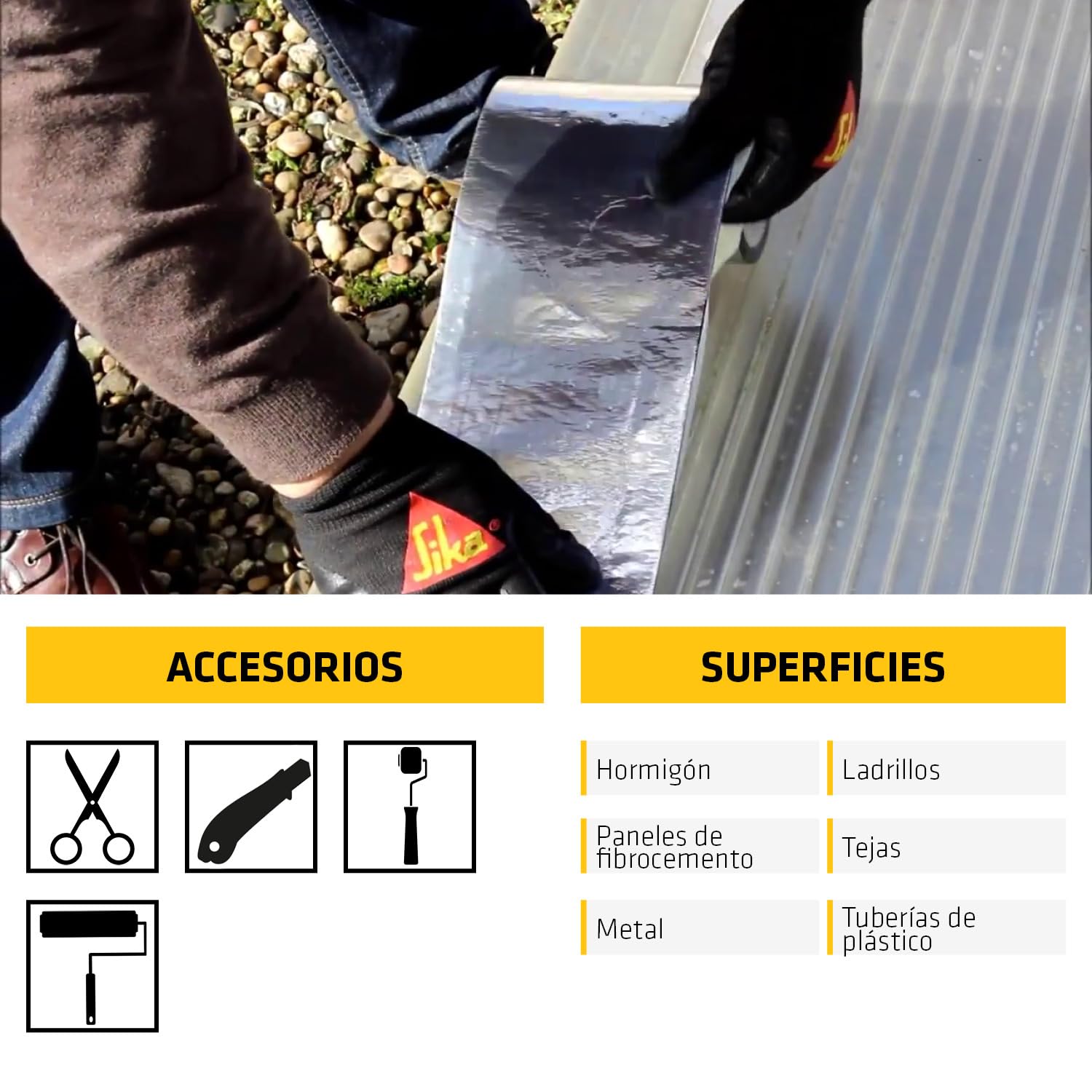SIKA - Cinta selladora bituminosa - Sika Multiseal - Gris - Para reparación de techos y tejados - Impermeable - Rollo de 100 mm x 10 m