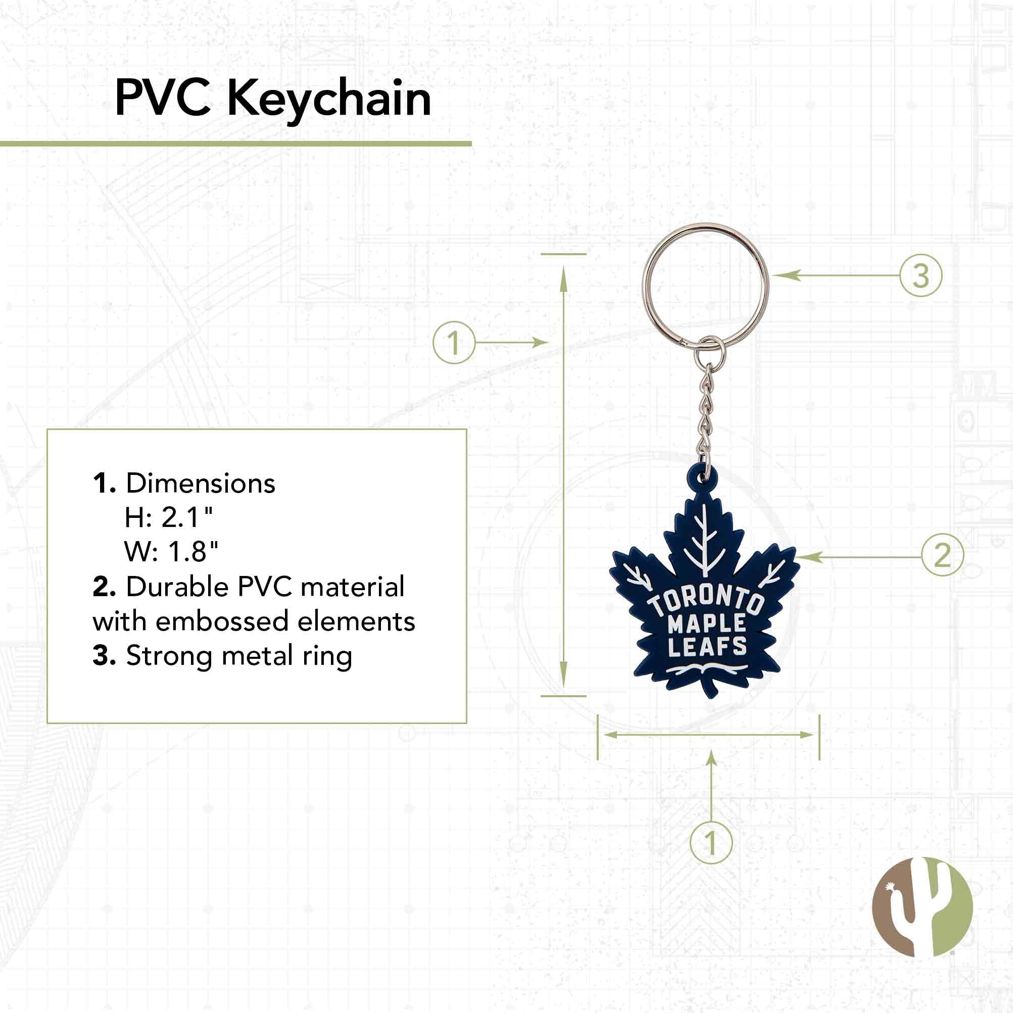 Desert Cactus Toronto Maple Leafs Keychain NHL National Hockey League Car Keys Holder (PVC)