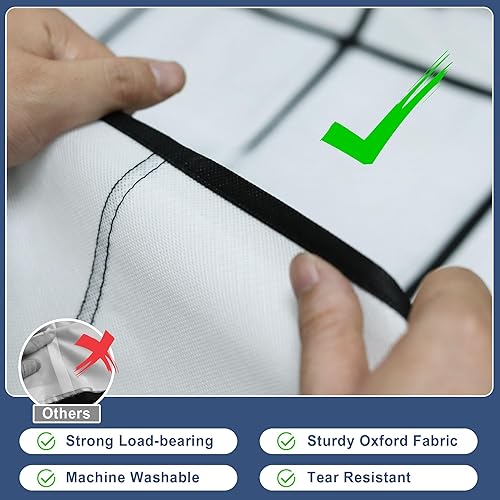 Miniatura 6 de Kusmil Organizador de zapatos para colgar sobre la puerta, 28 bolsillos grandes, color blanco