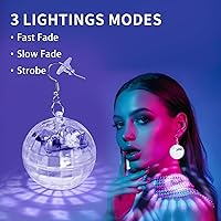Vista 8 de RAHAN LED Earrings Disco Ball 16 Colors Light,Rechargeable Light Projecting Light up Earrings for Women Dance Party Halloween Costume Accessories