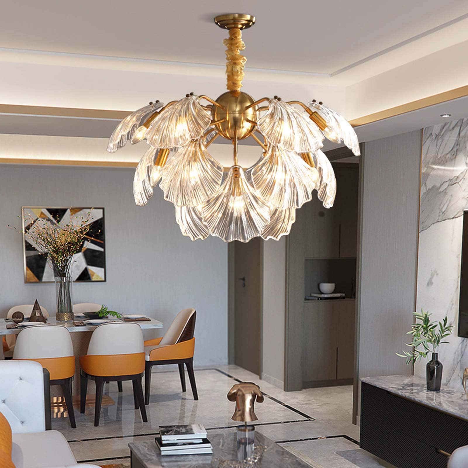 Pendant Lighting,Nordique Créatif Personnalité Lumières De Lustre En Cristal,E14 Publier-moderne Luxe Léger Lustre Éclairage,Lumière Suspendue,Salle à Manger Chambre-Cuivre 20